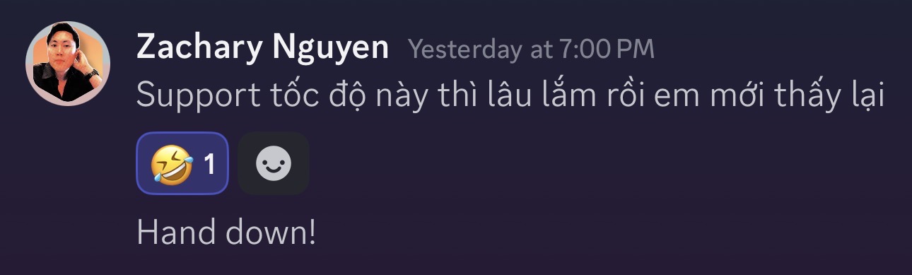 Customer testimonial from Discord